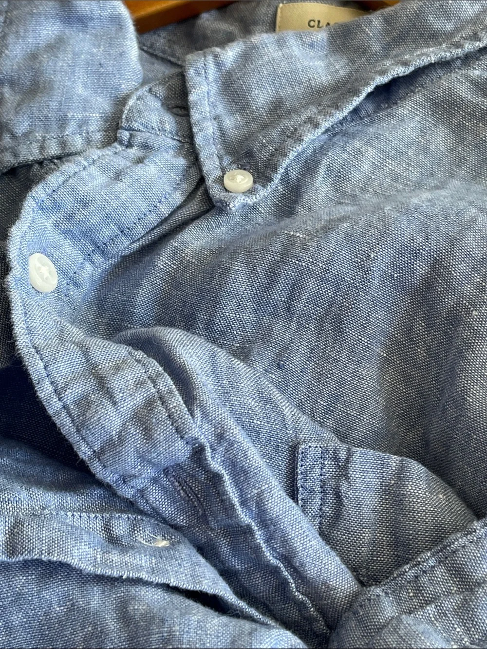 J. Crew Irish Linen Light Blue Short-Sleeve Button-Down Shirt